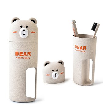 環保小麥小熊造型旅行牙刷組-客製化印刷logo_10