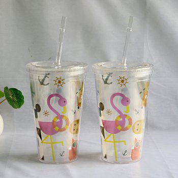 冷變色附吸管塑膠果汁杯-可客製化印刷LOGO_2