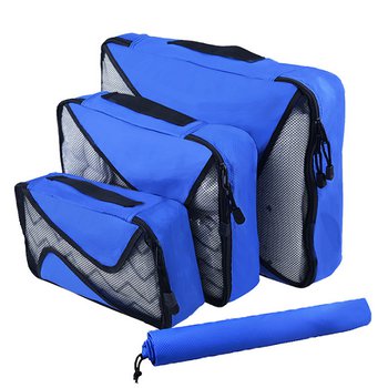 尼龍旅行收納包-4件組-拉鍊式防水袋 抽繩束口袋_0