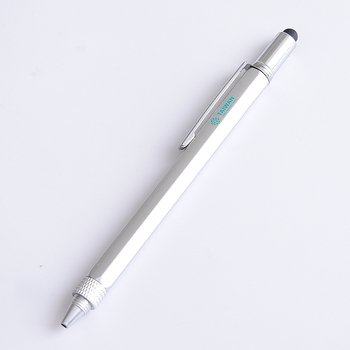 觸控筆-旋轉式測量尺-塑膠筆管原子筆可印刷logo_0