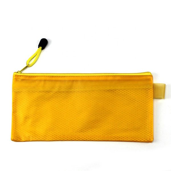 透明拉鍊鉛筆盒-PVC+網眼布筆袋-2