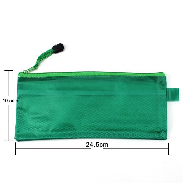 透明拉鍊鉛筆盒-PVC+網眼布筆袋-5