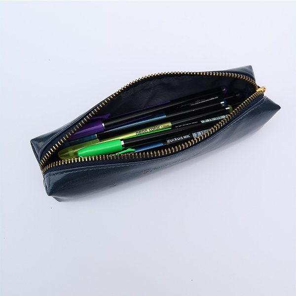 質感拉鍊鉛筆盒-PU皮革筆袋-2