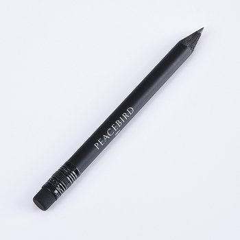 鉛筆-短筆桿黑木鉛筆印刷-兩邊切頭廣告筆-採購批發製作贈品筆_0