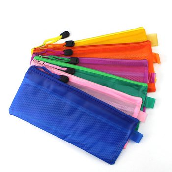 透明拉鍊鉛筆盒-PVC+網眼布筆袋_5