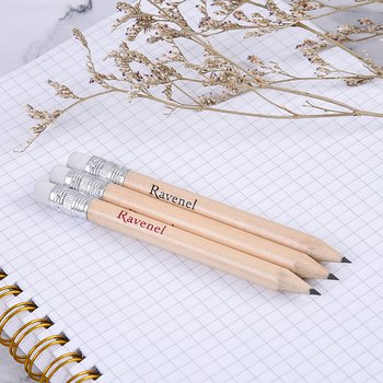 鉛筆-原木環保禮品-短筆桿印刷廣告筆-附橡皮擦頭-採購批發製作贈品筆_4