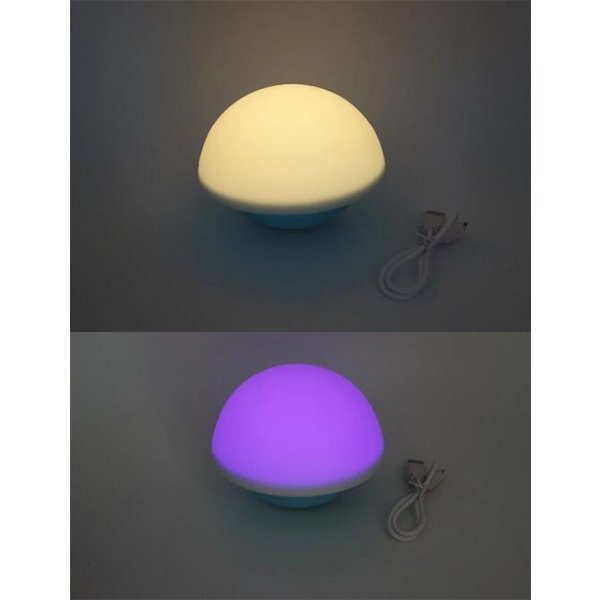 彩色魔菇造型拍拍燈-矽膠LED小夜燈_5