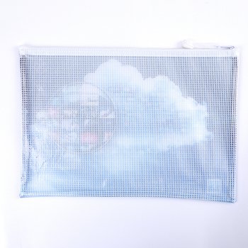 單層拉鍊袋-PVC網格拉鍊材質W34xH24m-一面網格一面透明PVC印刷_8