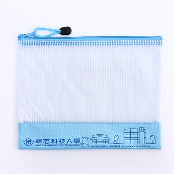單層拉鍊袋-牛津布加PVC網格W24xH18cm-單色單面印刷-可印刷logo_0