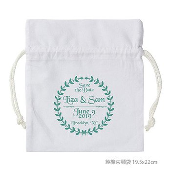 純棉束頸袋-染白純棉布-單面單色束頸禮物袋_0