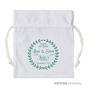 純棉束頸袋-染白純棉布-單面單色束頸禮物袋_0