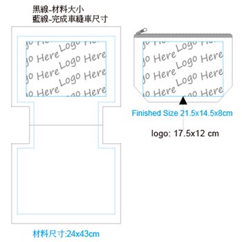 帆胚布筆袋-有底本白帆布拉鍊袋-單面彩色印刷_3
