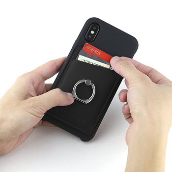RFID皮革手機背貼卡套-附手機架_1