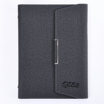 25K壓紋工商日誌-三折式金屬扣活頁筆記本-可訂製內頁及客製化加印LOGO_3