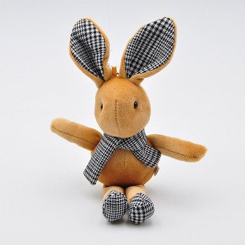鑰匙圈-10cm毛絨兔子鑰匙圈-金屬珠鍊吊飾 _2