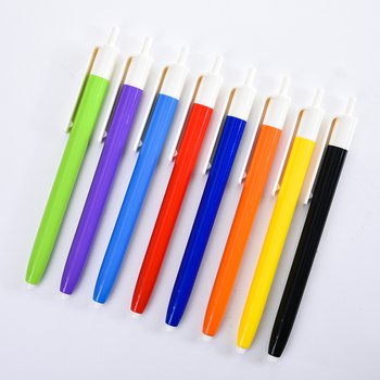 廣告筆-按壓式塑膠彩色筆管推薦禮品-單色原子筆-客製化贈品筆_0