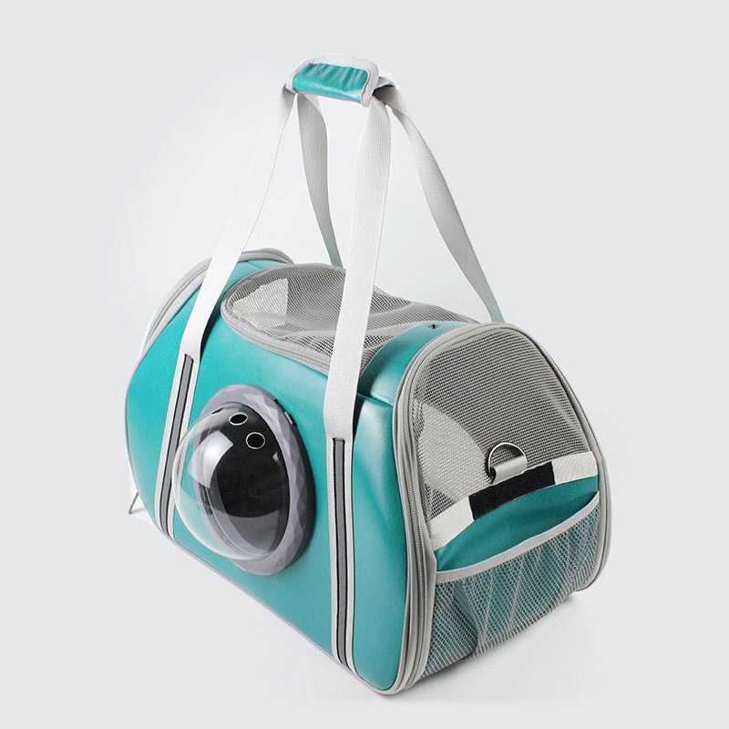 雙面寵物旅行箱設計的帶半球形窗口寵物手提袋的太空艙寵物袋-3