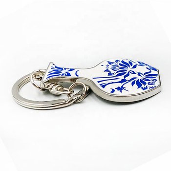金屬中國風青花瓷花瓶鑰匙圈_4
