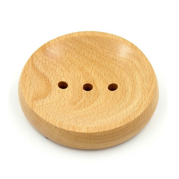 桌上型單層竹木肥皂盒-圓形_1