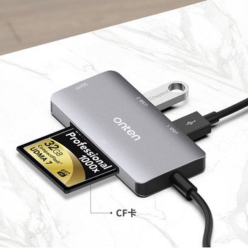 Type C讀卡機-支援CF/SD/TF卡/2USB 3.0-ABS塑料 鋁合金_2