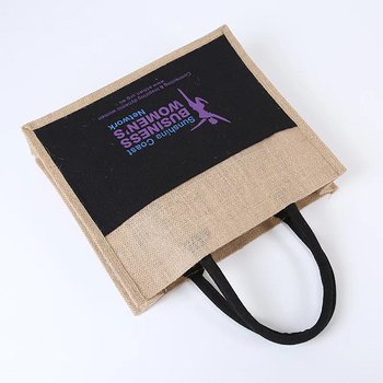 撞色鈕扣封口黃麻購物袋-客製化手提袋_2