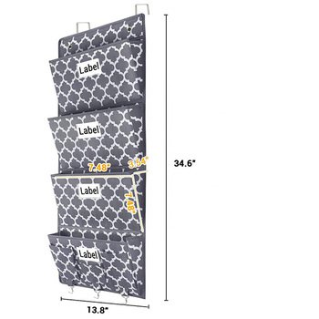壁掛式4格大容量門上文件收納袋_1