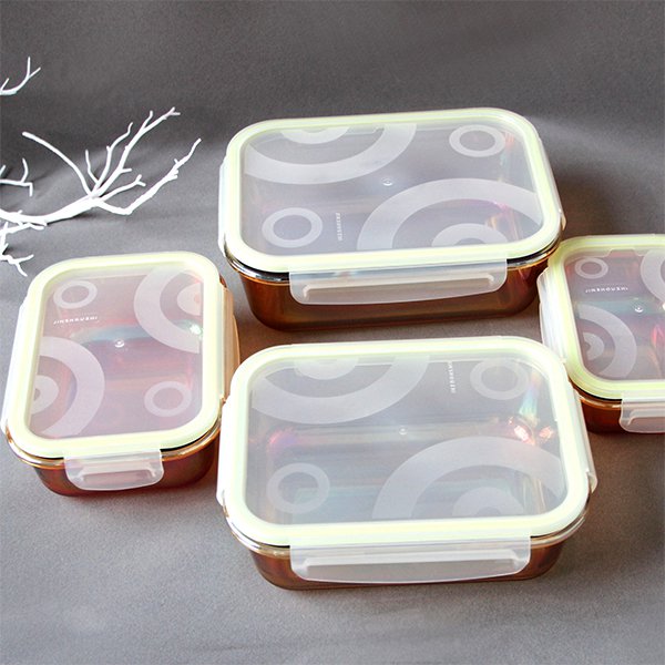 琥珀色玻璃保鮮餐盒 -4