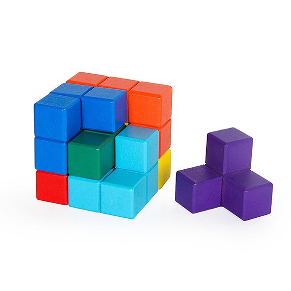 彩色3D立體木製拼圖-5