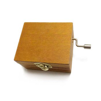 復古風方形木製音樂盒_0