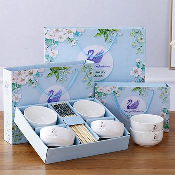 陶瓷碗禮盒組-4碗4筷_5