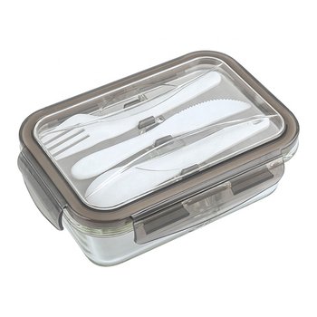 密封玻璃保鮮餐盒-蓋上附餐具_0