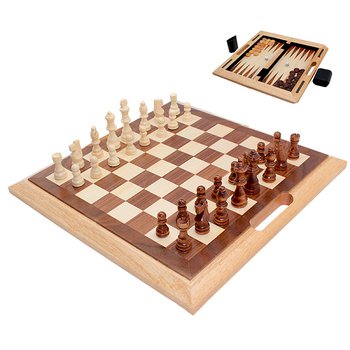 二合一手提可折疊收納木製西洋棋/象棋套組_2