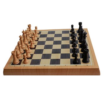 簡約仿木塑膠製西洋棋套組_1