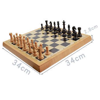 簡約仿木塑膠製西洋棋套組_2