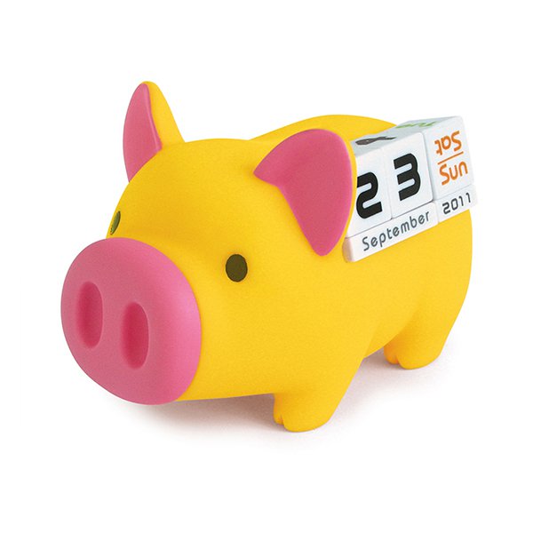 小豬造型存錢筒塑膠萬年曆_3