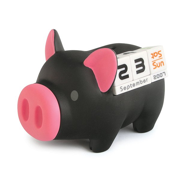 小豬造型存錢筒塑膠萬年曆_5