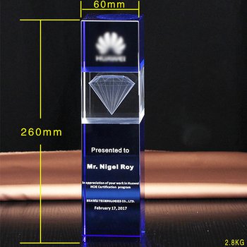 3D雕刻藍色水晶獎杯_0