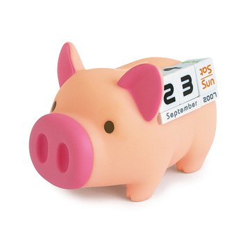 小豬造型存錢筒塑膠萬年曆_0