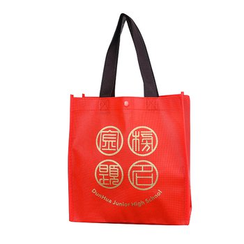 不織布環保袋-厚度100G-尺寸W23xH25xD12cm-雙色燙金粉印刷(不共版)-推薦款_0
