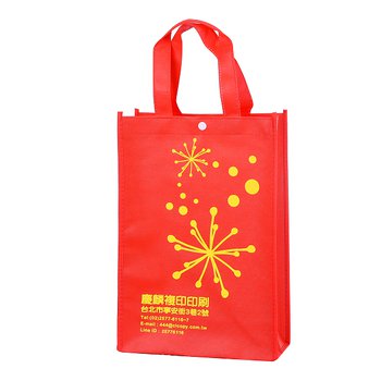 不織布購物袋-厚度100G-W23xH42xD11.5cm-雙面單色印刷-含釦子-推薦款_0