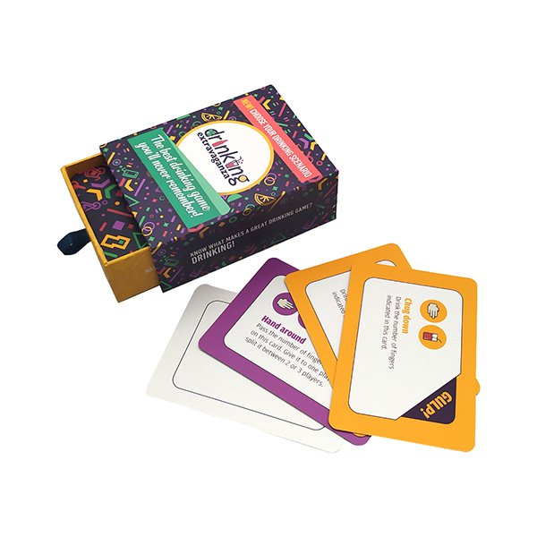 彩色印刷抽拉式紙盒撲克牌-2