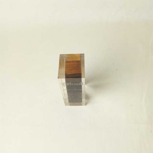 方型透明壓克力木製紙鎮-4