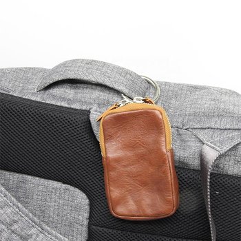 皮包-方形真皮鑰匙圈拉鍊皮包-可客製化印刷LOGO_4