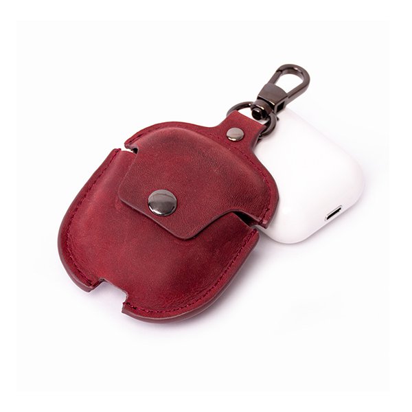 皮革防丟耳機充電盒保護收納袋-2
