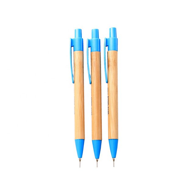 竹製藍色筆夾自動鉛筆_1