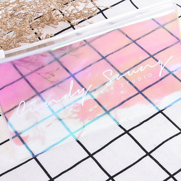 PVC透明彩色拉鍊文件袋-4