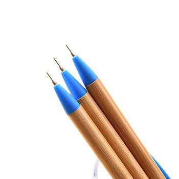 竹製藍色筆夾自動鉛筆_3