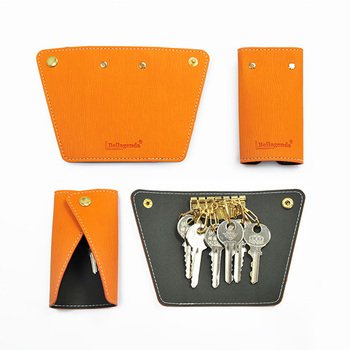 鑰匙包-PU皮革單子母扣式鑰匙包-可客製化印刷LOGO_0