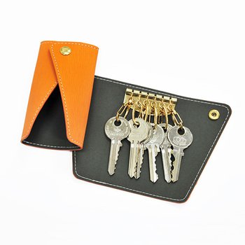 鑰匙包-PU皮革單子母扣式鑰匙包-可客製化印刷LOGO_1