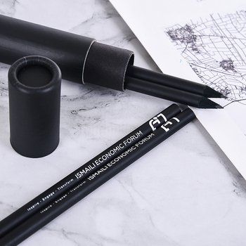 4入裝黑木鉛筆-紙圓筒廣告單色印刷禮品-環保廣告筆-客製印刷贈品筆_3